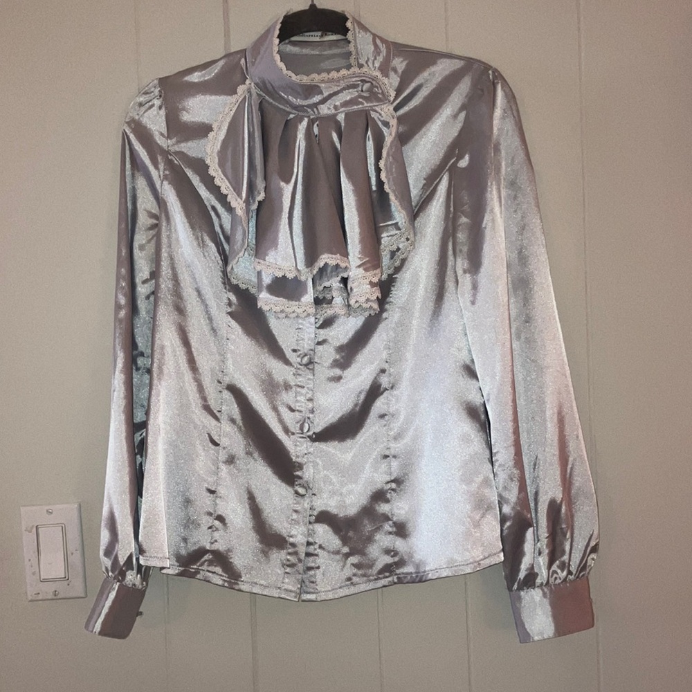 Silver Serendipity Satin feel Blouse